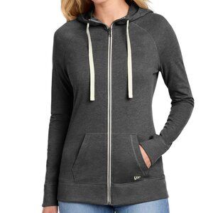 New - New Era - Women’s Grey Cotton Sueded Zipped Hoodie - Size Large